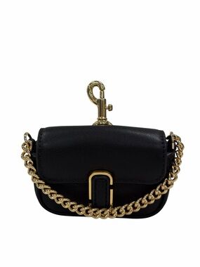 Marc Jacobs The Nano J Marc Chained Charm Black Leather Bag Charm Key Ring
